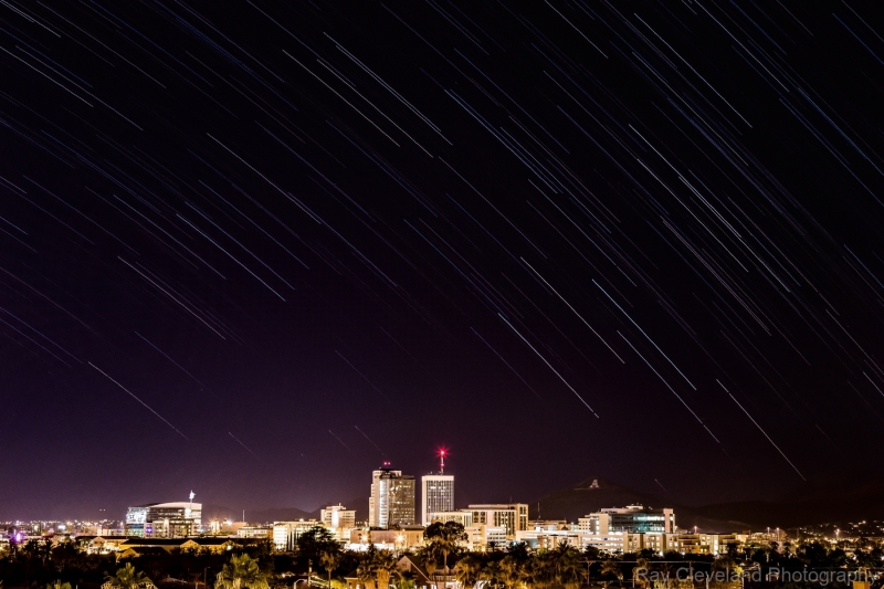 Star Trails Over Downtown Tucson