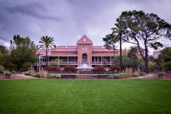 Old main during graduation with no photoshoots