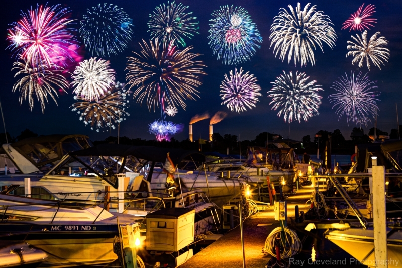 Fireworks over Lake Erie