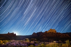 Sedona Star Trails and Moonrise